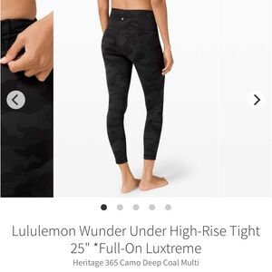 Lululemon Wunder Under High-Rise Tight
25" *Full-On Luxtreme Sz 6